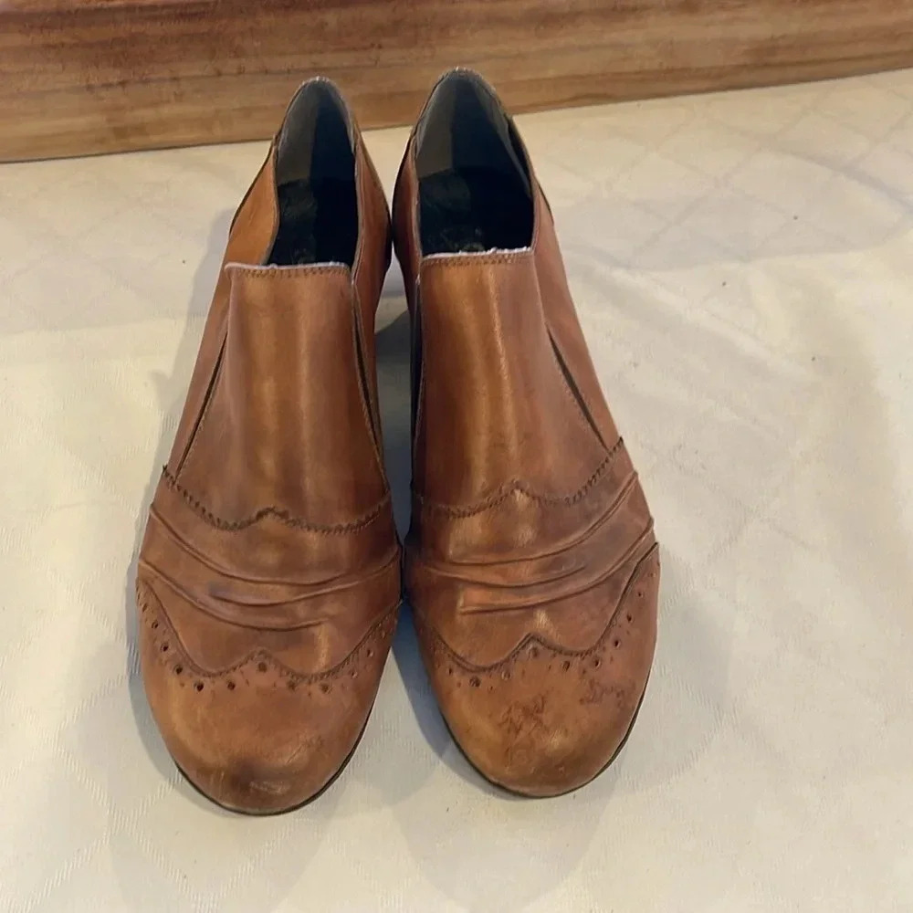 Rieker Women's Anti-Stress Mariah Brown Leather Heeled Booties EU 42 US‎ 10 EUC - Picture 2 of 5